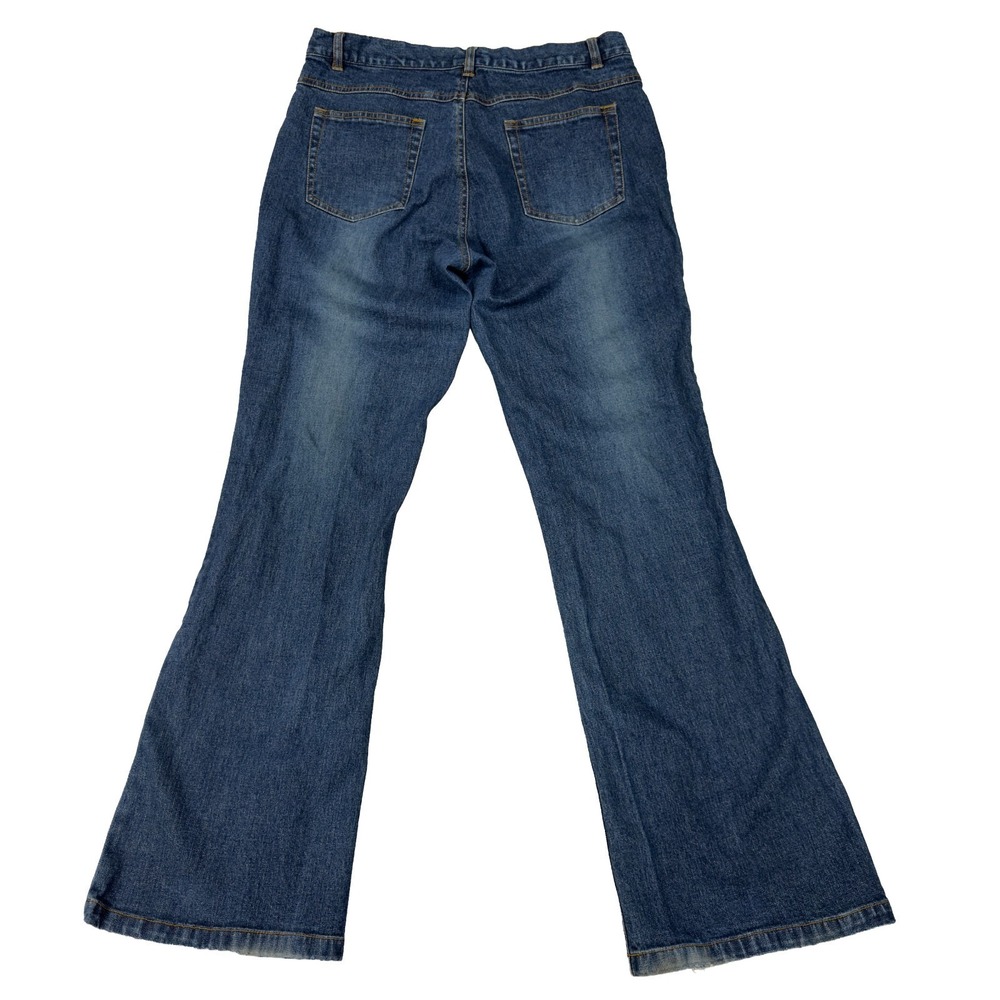 Willi Smith Womens Embellished Jeans Size 12 (32x31½ Fit) Mid-Rise Boot Cut BOHO - Picture 2 of 9